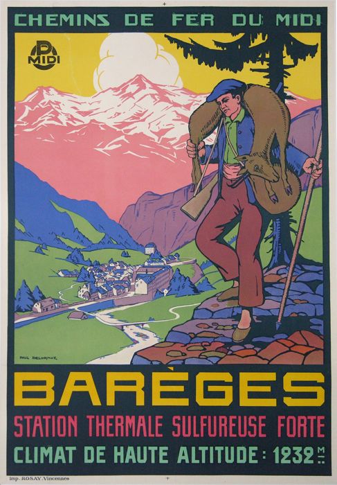 For sale: BAREGES CHEMIN DE FER DU MIDI AFFICHE ANCIENNE