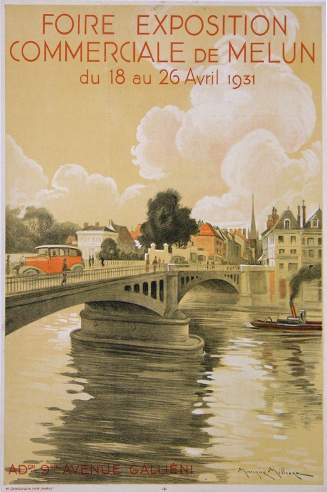 For sale: FOIRE EXPOSITION COMMERCIALE DE MELUN AFFICHE ANCIENNE 1931