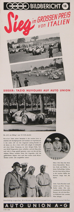 For sale: AUTO UNION GROSSEN PREIS VON ITALIEN - GRAND PRIX D'ITALIE