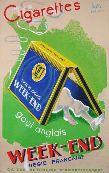 For sale: CIGARETTES WEEK END-GOUT ANGLAIS- PROJET ORIGINAL DE L'AFFICHE