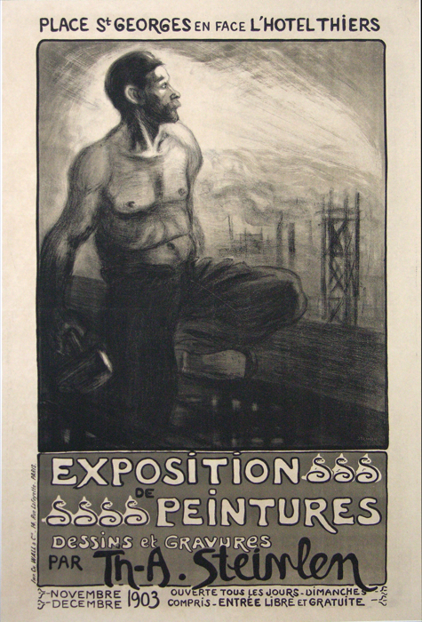 For sale: STEINLEN EXPOSITION DE PEINTURES DESSINS ET GRAVURES - AFFICHE ANCIENNE