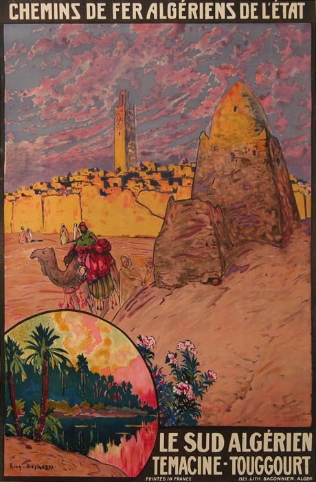 For sale: CHEMIN DE FER ALGERIEN TEMACINE TOUGGOURT SUD ALGERIEN AFFICHE ANCIENNE