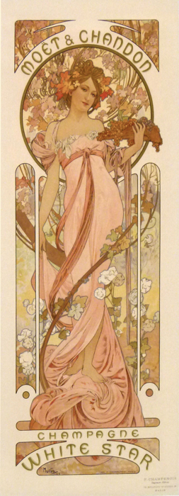 For sale: MUCHA CHAMPAGNE MOET CHANDON WHITE STAR - AFFICHE ANCIENNE