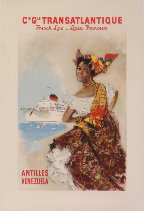 For sale: CIE TRANSATLANTIQUE FRENCH LINE ANTILLES VENEZUELA