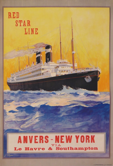 For sale: RED STAR LINE ANVERS-NEW-YORK  VIA LE HAVRE SOUTHAMPTON