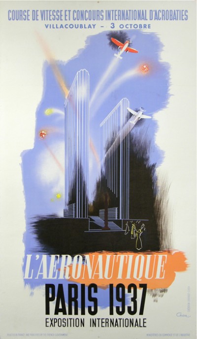 For sale: L'AERONAUTIQUE EXPOSITION INTERNATIONALE PARIS 1937 COURSE DE VITESSE