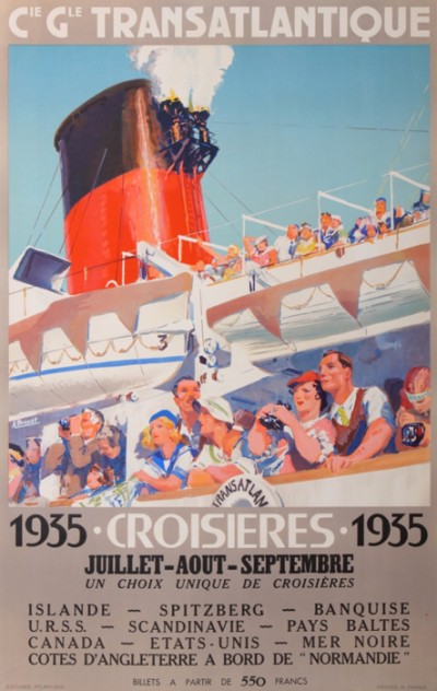 For sale: CIE GLE TRANSATLANTIQUE 1935 NORMANDIE CROISIERES ISLANDE SPITZBERG MER NOIRE