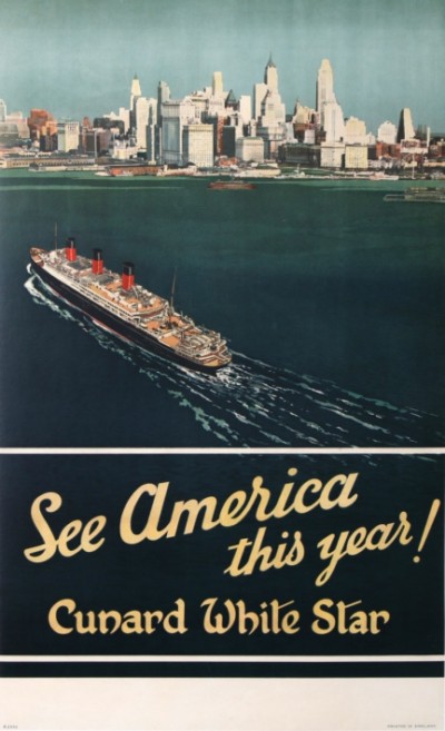 For sale: CUNARD WHITE STAR SEE AMERICA THIS YEAR