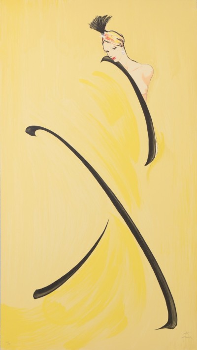 For sale: GRUAU LES GIRLS  FEMME EN JAUNE  TRIPTIQUE PARTIE 2