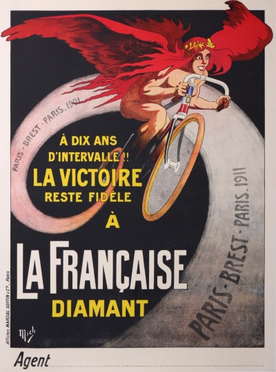 For sale: LA FRANCAISE DIAMANT CYCLES -  PARIS -BREST 1911 A 10 ANS LA VICTOIRE RESTE  FI