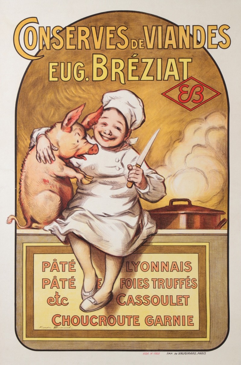 For sale: CONSERVE DE VIANDES Eug BREZIAT PATÉ LYONNAIS PATÉFOIES TRUFFÉS CASSOULET CHOUCR