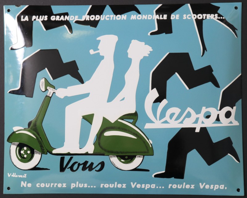 For sale: VESPA ROULEZ VESPA... ROULEZ VESPA -PLAQUE ÉMAILLÉE