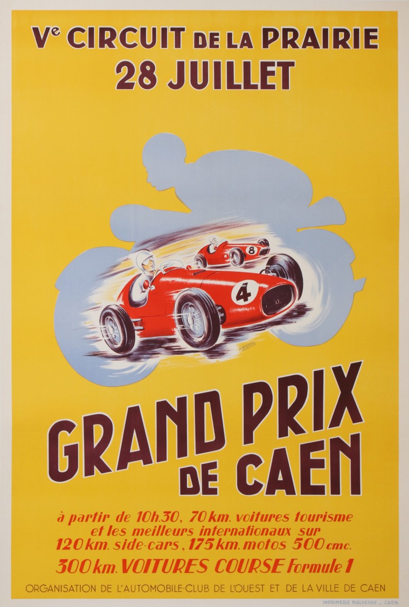 For sale: GRAND PRIX DE CAEN Ve CIRCUIT DE LA PRAIRIE 28 JUILLET 1957
