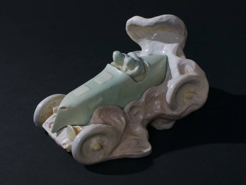 For sale: MORS CERAMIQUE AUTOMOBILE PARIS-MADRID par Emile DeCoeur céramiste et  Sculpteur