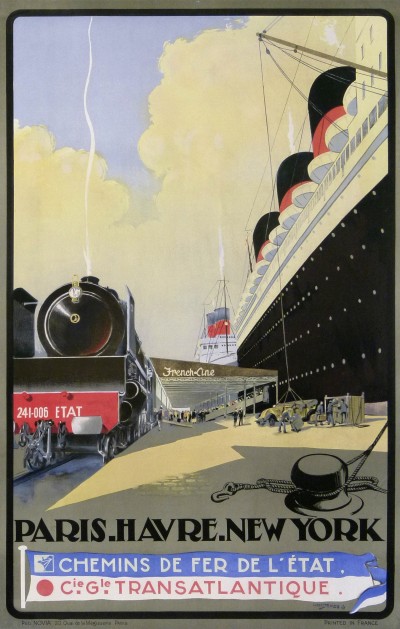For sale: PARIS HAVRE NEW-YORK CHEMIN DE FER DE L'ETAT CIE GLE TRANSATLANTIQUE