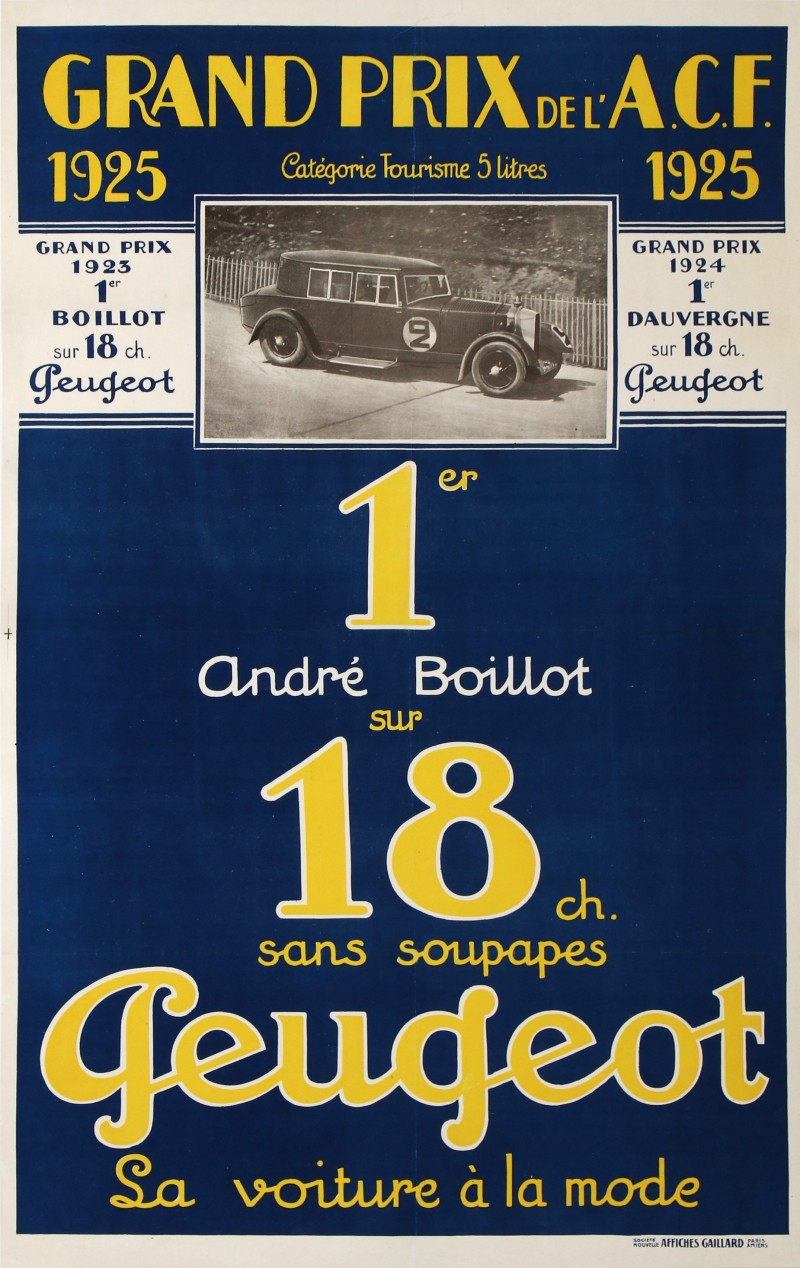 For sale: PEUGEOT 18ch  GRAND PRIX ACF 1925
