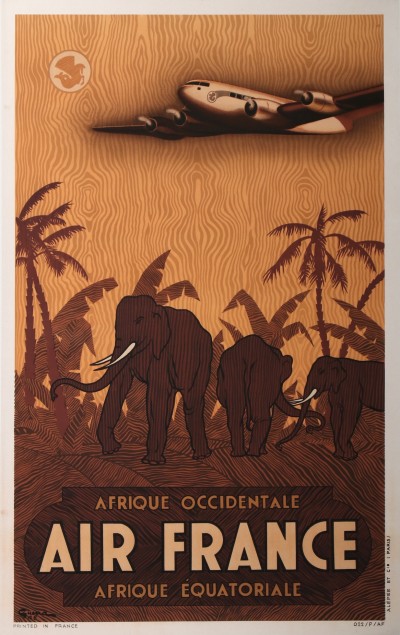 For sale: AIR FRANCE AFRIQUE OCCIDENTALE EQUATORIALE ÉLÉPHANTS AUX PETITES OREILLES