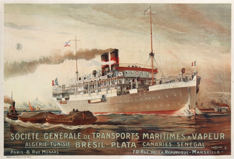 For sale: SOCIETE GENERALE DE TRANSPORTS MARITIMES  SGTM A VAPEUR BRESIL PLATA