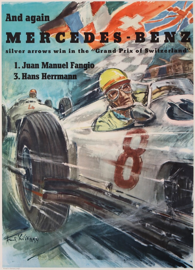 For sale: MERCEDES BENZ SILVER ARROWS WIN GRAND PRIX OF SWITZERLAND  1- JUAN MANUEL FANGIO