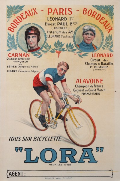 For sale: BICYCLETTES LORA BORDEAUX PARIS BORDEAUX ALAVOINE CHAMPION DE FRANCE