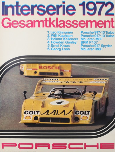 For sale: SCHLEGELMILCH PORSCHE WINNER INTERSERIE 1972  GESAMTKLASSEMENT