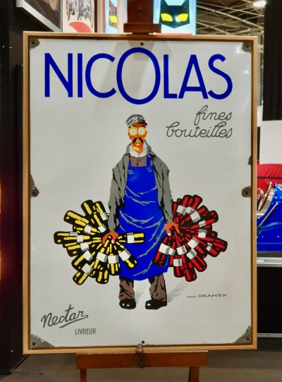 For sale: NICOLAS FINES BOUTEILLES PLAQUE ÉMAILLÉE DRANSY NECTAR Livreur