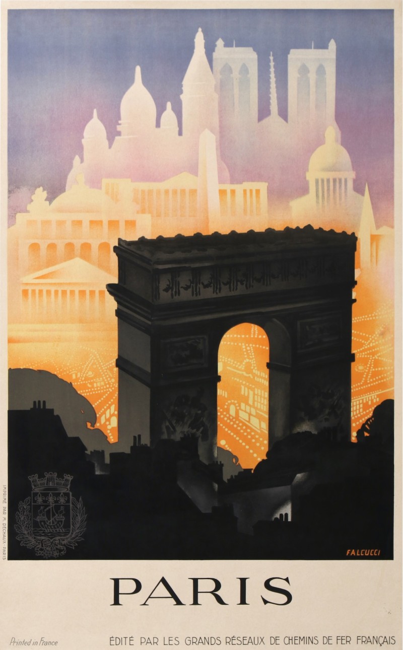 For sale: PARIS GRANDS RESEAUX DES CHEMINS DE FER FRANCAIS  MONTMARTRE ARC DE TRIOMPHE NOTRE DAME