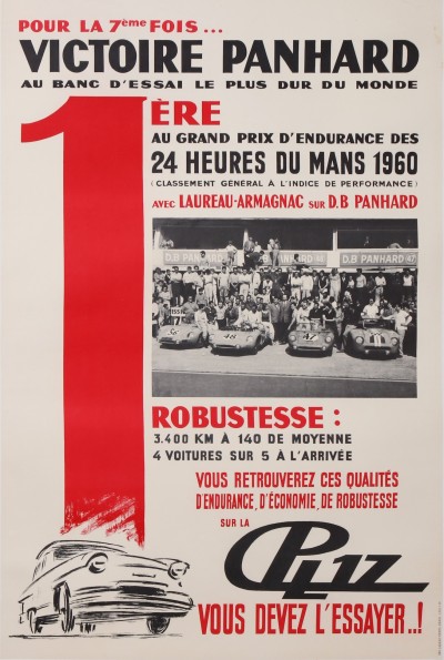 For sale: VICTOIRE PANHARD 24 HEURES DU MANS 1960