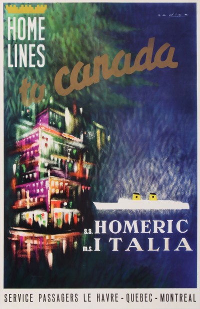 For sale: HOME LINEs to CANADA S.s HOMERIC  M.S ITALIA