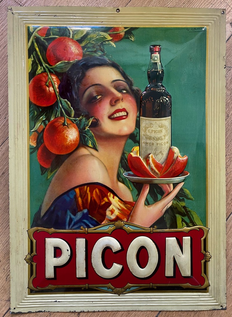 For sale: PICON ORANGE TOLE LITHOGRAPHIE