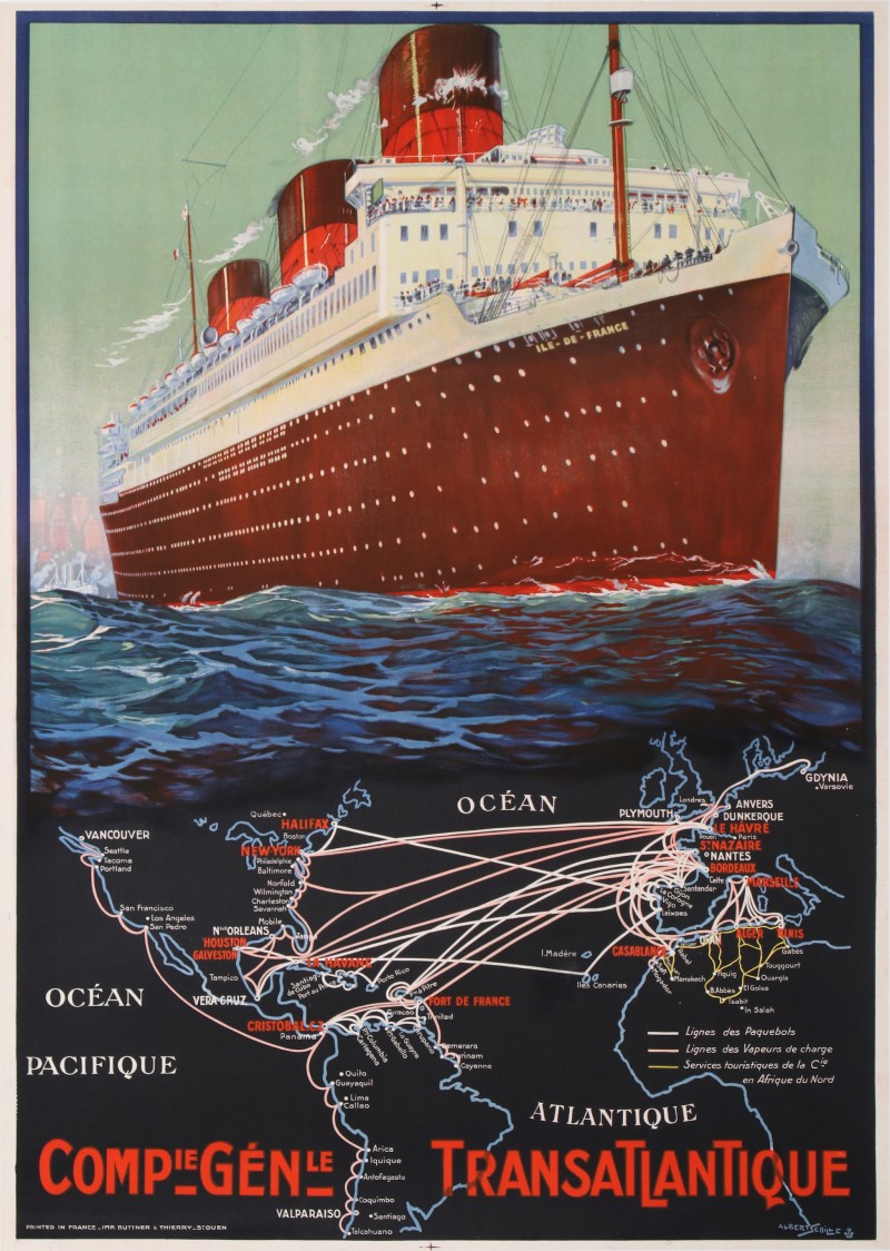 For sale: COMPAGNIE GENERALE TRANSATLANTIQUE PAQUEBOT ILE DE FRANCE