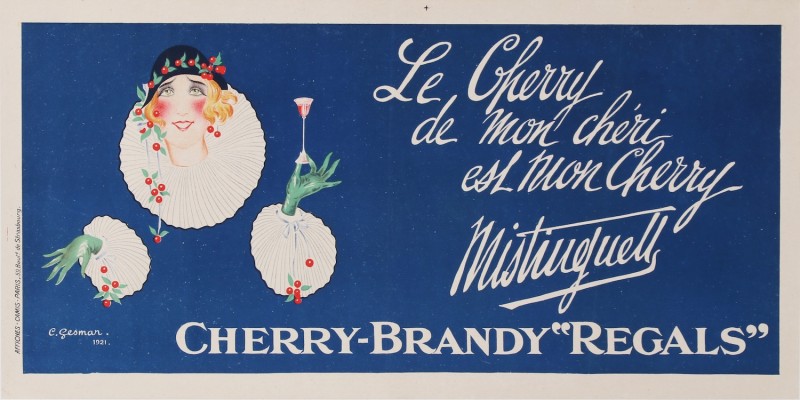 For sale: CHERRY-BRANDY REGALS - LE CHERRY DE MON CHÉRI EST MON CHERRY - MISTINGUETT
