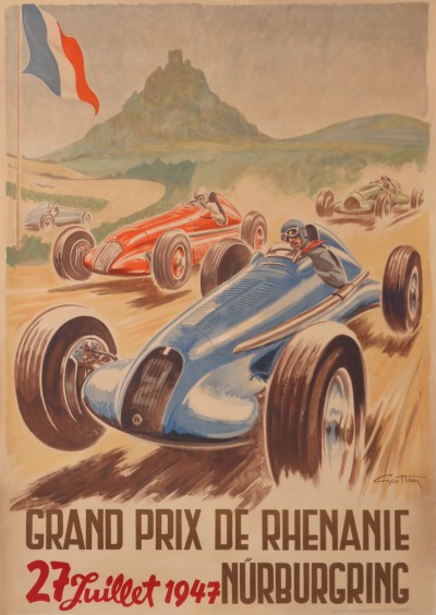 For sale: GRAND PRIX DE RHENANIE  27 JUILLET 1947 NURBURGRING  RARISSIME AFFICHE  !!