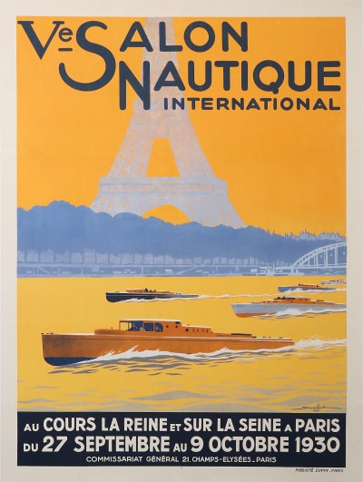 For sale: Ve SALON NAUTIQUE PARIS. TOUR EIFFEL CANOT AUTOMOBILES Au Cours de la Reine et sur la Seine Paris