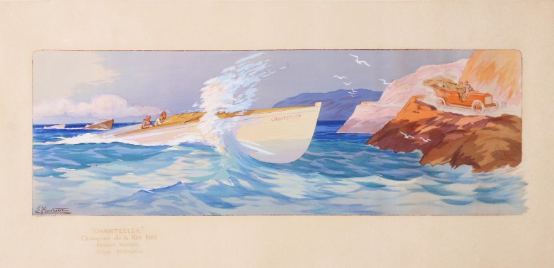 For sale: CHANTECLER - MOTEUR BRASIER COQUE DESPUJOLS - CHAMPION DE LA MER 1909