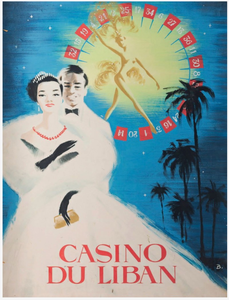 For sale: CASINO DU LIBAN BEYROUTH  PROJET ORIGINAL DE L'AFFICHE - GOUACHE