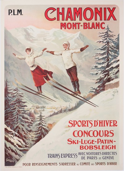 For sale: CHAMONIX MONT BLANC SPORTS D'HIVER CONCOURS DE SKI  LUGE PATIN A GLACE ET BOBSLEIGH TRAIN EXPRESS PLM
