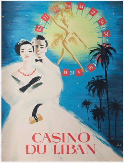 For sale: CASINO DU LIBAN BEYROUTH  PROJET ORIGINAL DE L'AFFICHE - GOUACHE