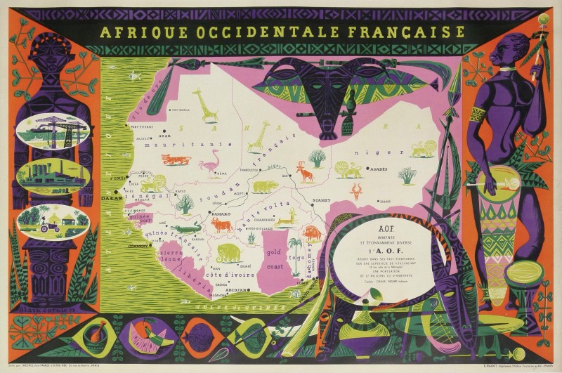 For sale: CARTE AFRIQUE OCCIDENTALE FRANÇAISE