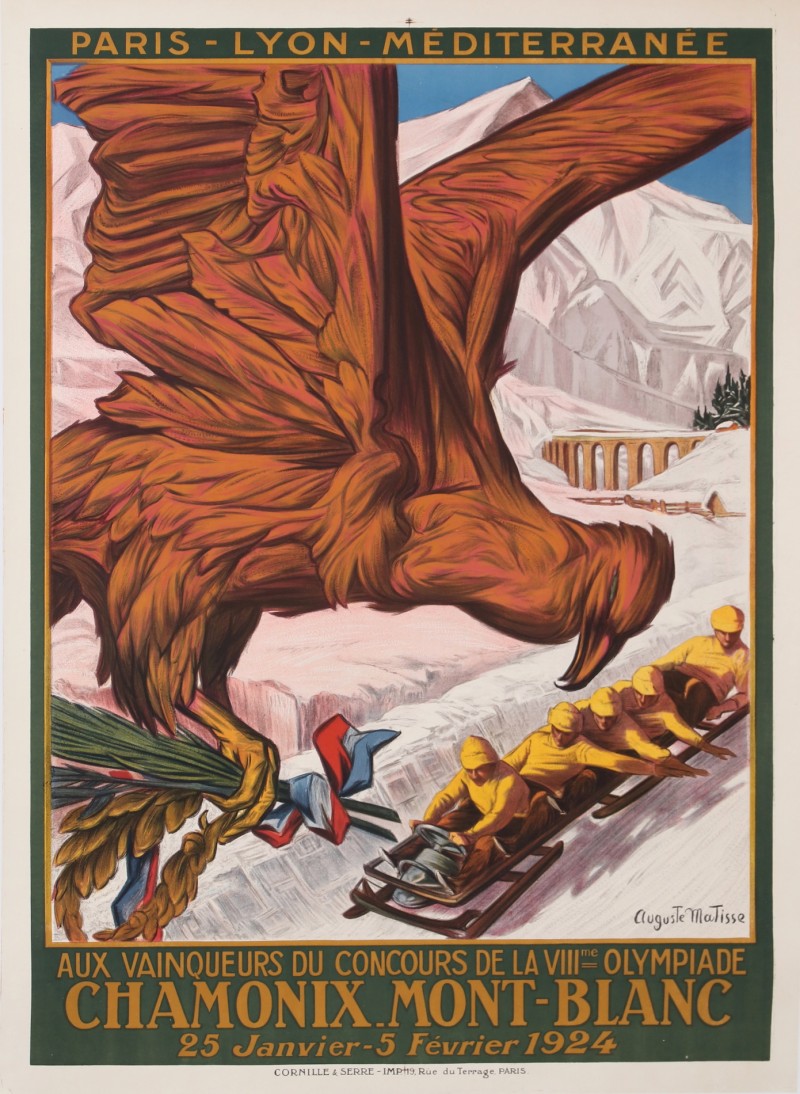 For sale: AU VAINQUEURS DU CONCOURS DE LA VIIIme OLYMPIADE CHAMONIX MONT-BLANC