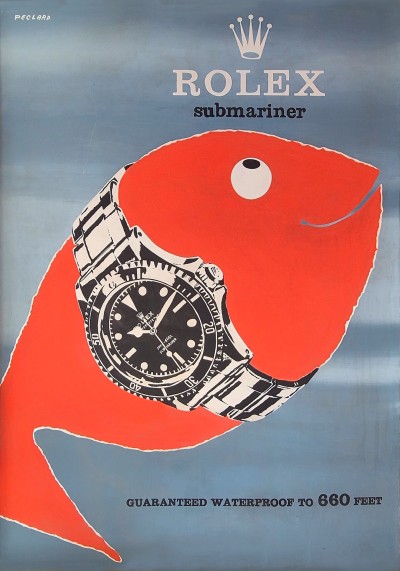 For sale: ROLEX SUBMARINER 5510 GUARANTEED WATERPROOF to 600 feet   RARE Maquette projet de l'affiche