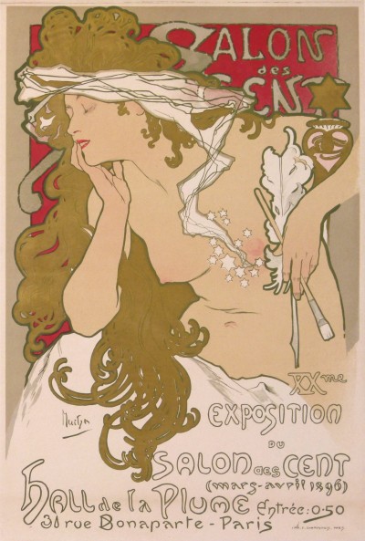 For sale: MUCHA XXe SALON DES CENT HALL DE LA PLUME MARS-AVRIL 1896