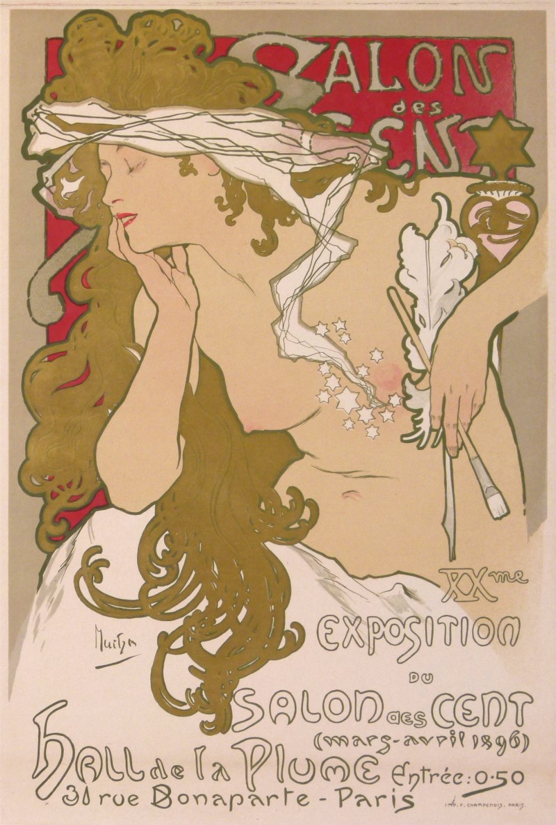 For sale: MUCHA XXe SALON DES CENT HALL DE LA PLUME MARS-AVRIL 1896