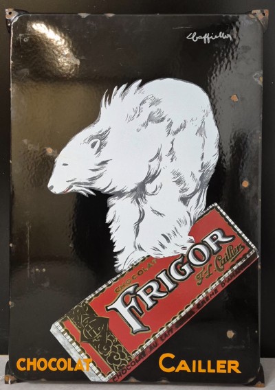 For sale: FRIGOR CHOCOLAT CAILLER PLAQUE EMAILÉE LANGAT BUSSAN