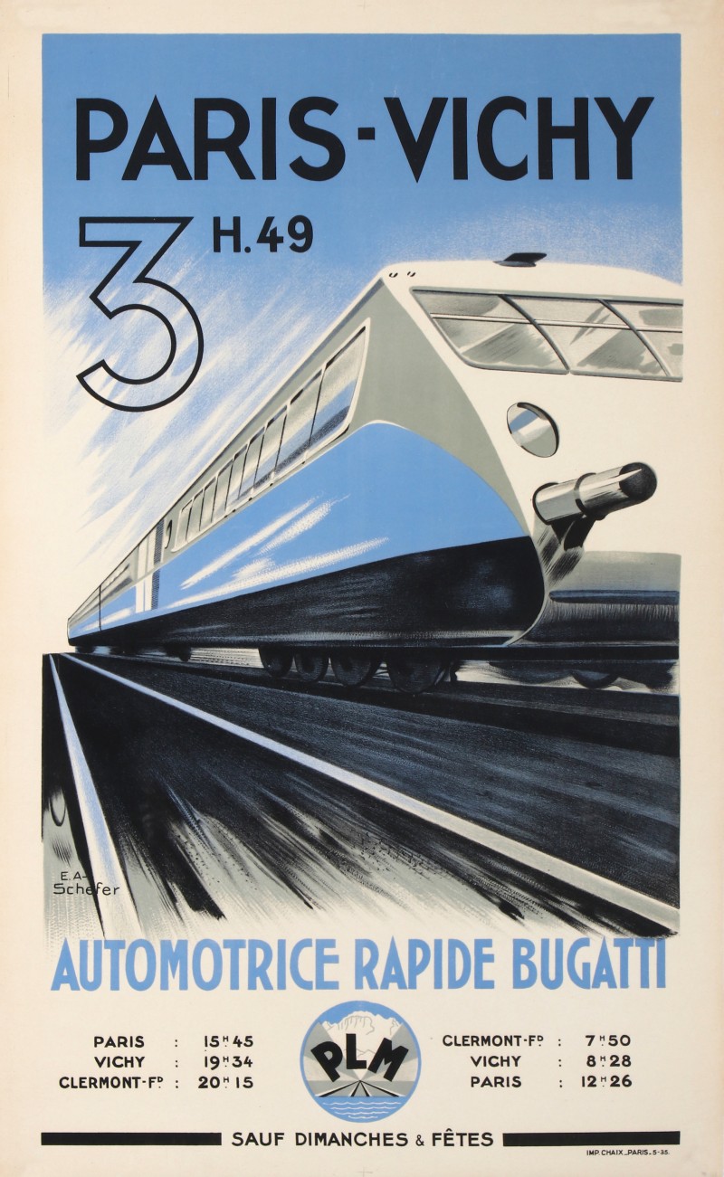 For sale: PARIS-VICHY 3h49 AUTOMOTRICE RAPIDE BUGATTI PLM