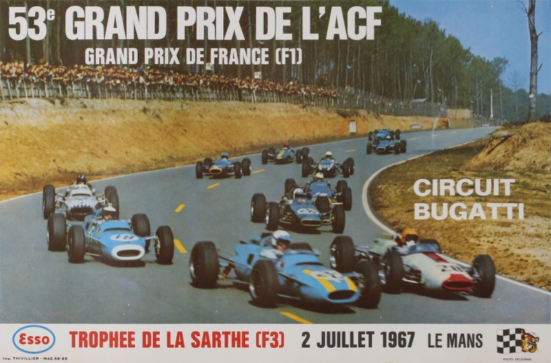For sale: 53eme GRAND PRIX DE FRANCE F3 1967 LE MANS CIRCUIT BUGATTI