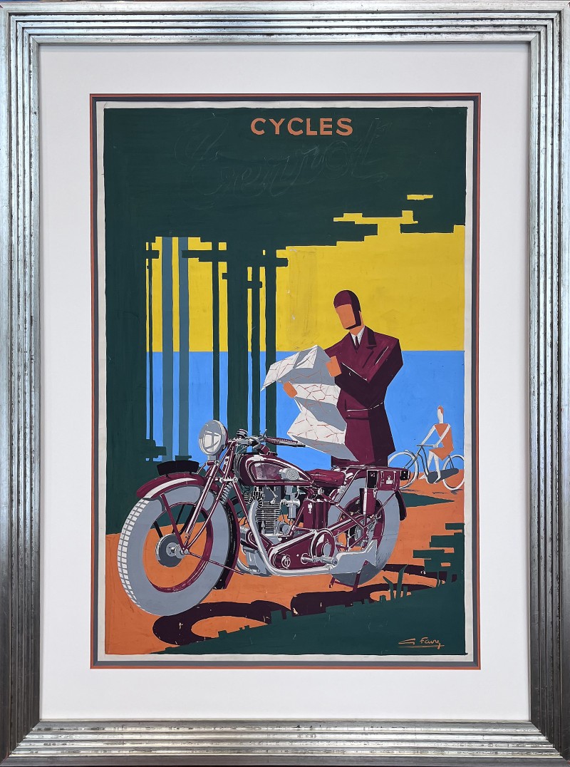 For sale: MAQUETTE PREPARATOIRE GOUACHE DE G.FAVRE CYCLES TERROT
