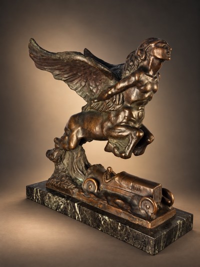 For sale: Trophée automobile Art déco en bronze –FIAT 1924 –  Luigi Fassino Turin