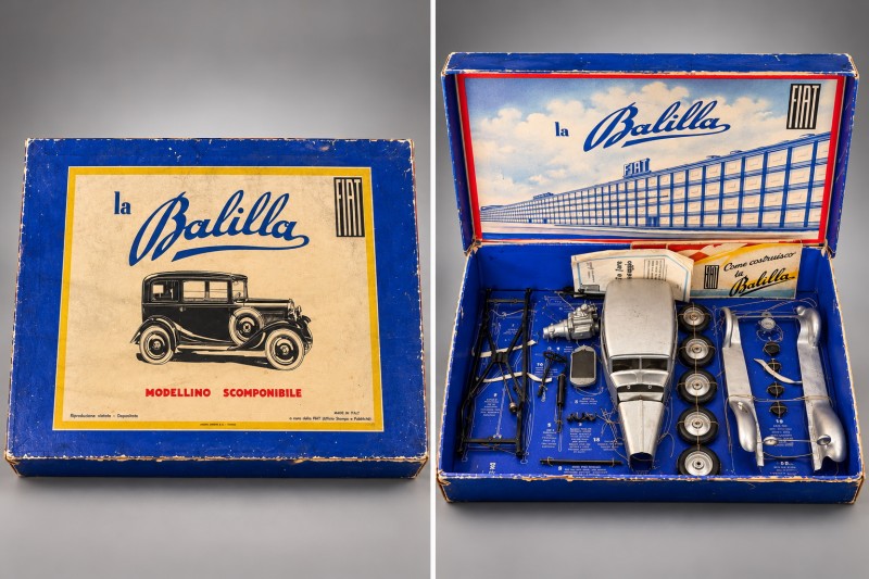 For sale: FIAT 508 BALILLA  MODÈLE O.M.A.S. DÉMONTABLE À L'ÉCHELLE 1/10 – COFFRET ORIGINAL AVEC DOCUMENTATION D'ÉPOQUE.