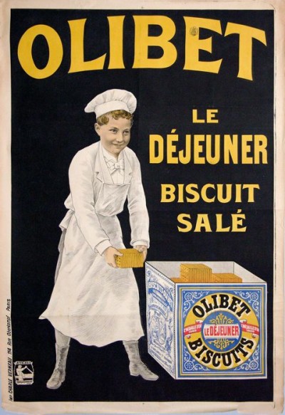 For sale: LE DEJEUNER BISCUIT SALÉ  OLIBET VINTAGE POSTER of FOOD
